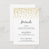 Einfache Elegant Gold Confetti Wedding Begleitkarte (Vorne/Hinten)