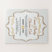 Einfache Elegant gold embellished Wedding Einladun Puzzle (Horizontal)