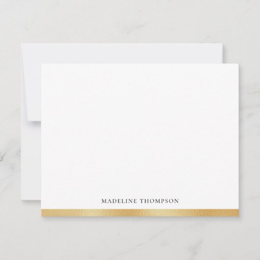 Einfache Elegant-Gold-Foil-Border Klassische Typog Mitteilungskarte (Vorderseite)
