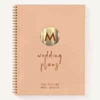 Einfache Elegant Gold Monogram Hochzeitsplanung