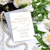 Einfache Elegant-Gold-Script-Hochzeit Einladung