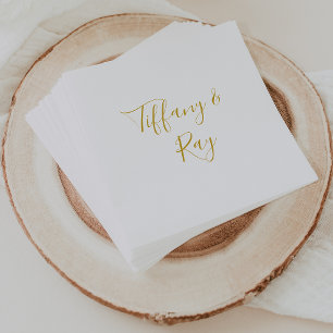 Einfache Elegant Gold Wedding Napkins Serviette
