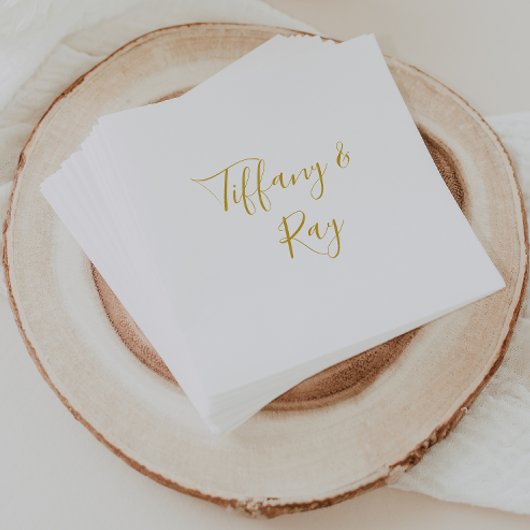 Einfache Elegant Gold Wedding Napkins Serviette