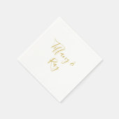 Einfache Elegant Gold Wedding Napkins Serviette (Ecke)