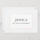 Einfache Elegant Gold Werden Sie meine Bridesmaid- Save The Date (Vorne/Hinten)