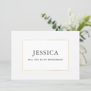 Einfache Elegant Gold Werden Sie meine Bridesmaid- Save The Date