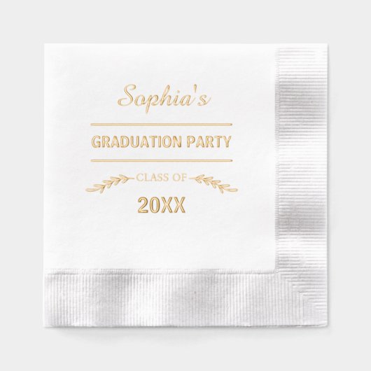 Einfache Elegant Graduation Party Servietten Mit Folie (Vorderseite)