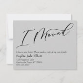 Einfache Elegant Gray I Moved New Address Card Mitteilungskarte (Vorderseite)