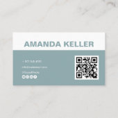 Einfache Elegant Green Minimalistisch Visitenkarte (Rückseite)