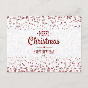 Einfache Elegant Grüne Leaf Dekoration Frohe Weihn Feiertagspostkarte