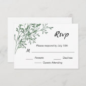 Einfache Elegant Grüne RSVP Karte (Vorne/Hinten)