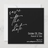 Einfache Elegant Handwriting Script Typografie Bla Save The Date (Vorderseite)