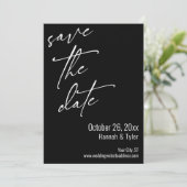 Einfache Elegant Handwriting Script Typografie Bla Save The Date (Stehend Vorderseite)