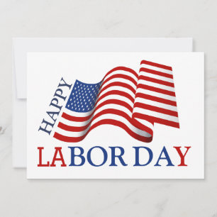 Einfache Elegant Happy Labour Day Red White Blue