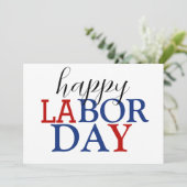 Einfache Elegant Happy Labour Day Red White Blue (Stehend Vorderseite)