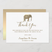 Einfache Elegant-Hochzeit Dankeskarte (Vorne/Hinten)