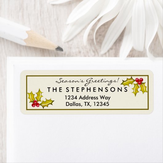 Einfache Elegant Holly and Berries Moderne Weihnac (Insitu)