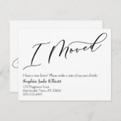 Einfache Elegant I Moved New Address Announcement Mitteilungskarte (Vorne/Hinten)