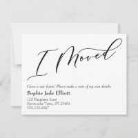 Einfache Elegant I Moved New Address Announcement