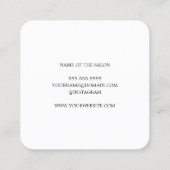 Einfache Elegant Ivory Black Golden Hair Stylist Quadratische Visitenkarte (Rückseite)