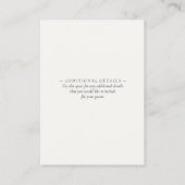 Einfache Elegant Ivory White Neutral Wedding Detai Begleitkarte (Rückseite)