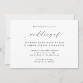 Einfache Elegant-Kalligrafie-Hochzeit Einladung (Vorderseite)