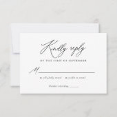 Einfache Elegant-Kalligrafie-Hochzeit RSVP Karte (Vorderseite)