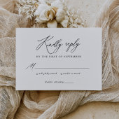 Einfache Elegant-Kalligrafie-Hochzeit RSVP Karte