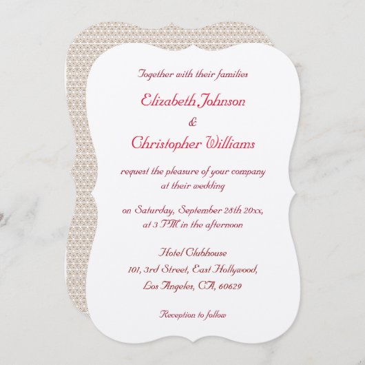 Einfache Elegant Kraft Custom Wedding Einladung (Vorne/Hinten)