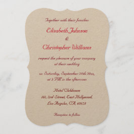 Einfache Elegant Kraft Custom Wedding Einladung