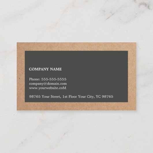 Einfache Elegant Kraft Gray Monogram Consultant Visitenkarte (Rückseite)