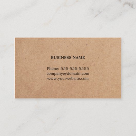 Einfache Elegant Kraft Paper Consultant Visitenkarte (Rückseite)