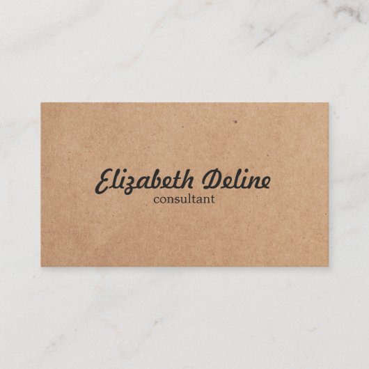 Einfache Elegant Kraft Paper Consultant Visitenkarte (Vorderseite)