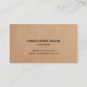 Einfache Elegant Kraft Paper Consultant Visitenkarte (Vorderseite)