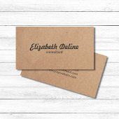 Einfache Elegant Kraft Paper Consultant Visitenkarte