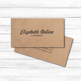 Einfache Elegant Kraft Paper Consultant Visitenkarte