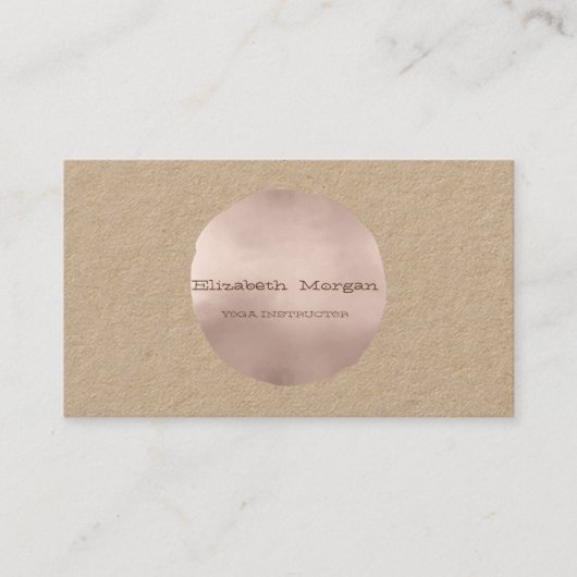 Einfache Elegant Kraft Rose Gold Dot Visitenkarte (Vorderseite)