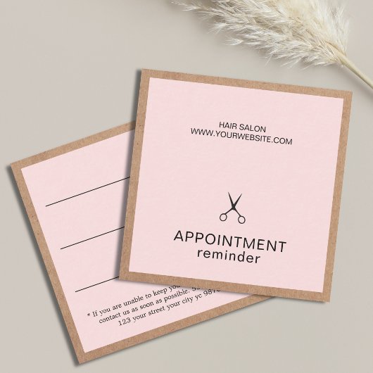 Einfache Elegant Kraft Rose Haare Ernennung Terminkarte