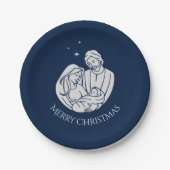 Einfache Elegant Krippe Baby Jesus Frohe Weihnacht Pappteller (Vorderseite)