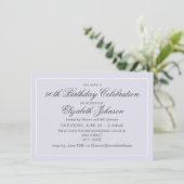 Einfache Elegant Lavender und White 90. Geburtstag Einladung (Stehend Vorderseite)