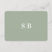 Einfache Elegant Leaf Green Wedding Details Begleitkarte (Rückseite)