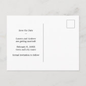 Einfache Elegant Leaf Motif Monogram Save the Date Postkarte (Rückseite)