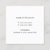 Einfache Elegant Light Blue Gray Hair Stylist Quadratische Visitenkarte (Rückseite)