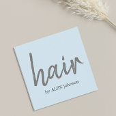 Einfache Elegant Light Blue Gray Hair Stylist Quadratische Visitenkarte