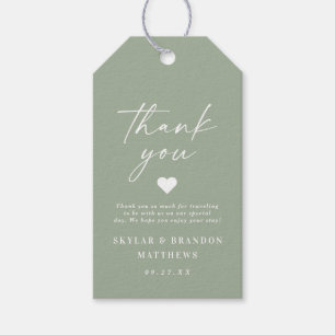 Einfache Elegant Light Leaf Green Wedding Vielen D Geschenkanhänger