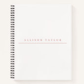 Einfache Elegant LIght Pink Individuelle Name Weiß Notizblock (Vorderseite)