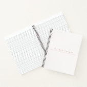 Einfache Elegant LIght Pink Individuelle Name Weiß Notizblock (Innenseite)