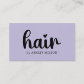 Einfache Elegant Lila, feine schwarze Haare Stylis Visitenkarte (Vorderseite)