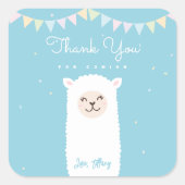 Einfache Elegant llama Alpaca Vielen Dank für Ihre Quadratischer Aufkleber (Vorderseite)