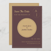 Einfache Elegant Luxus Prurple Gold Save the Date Einladung (Vorne/Hinten)